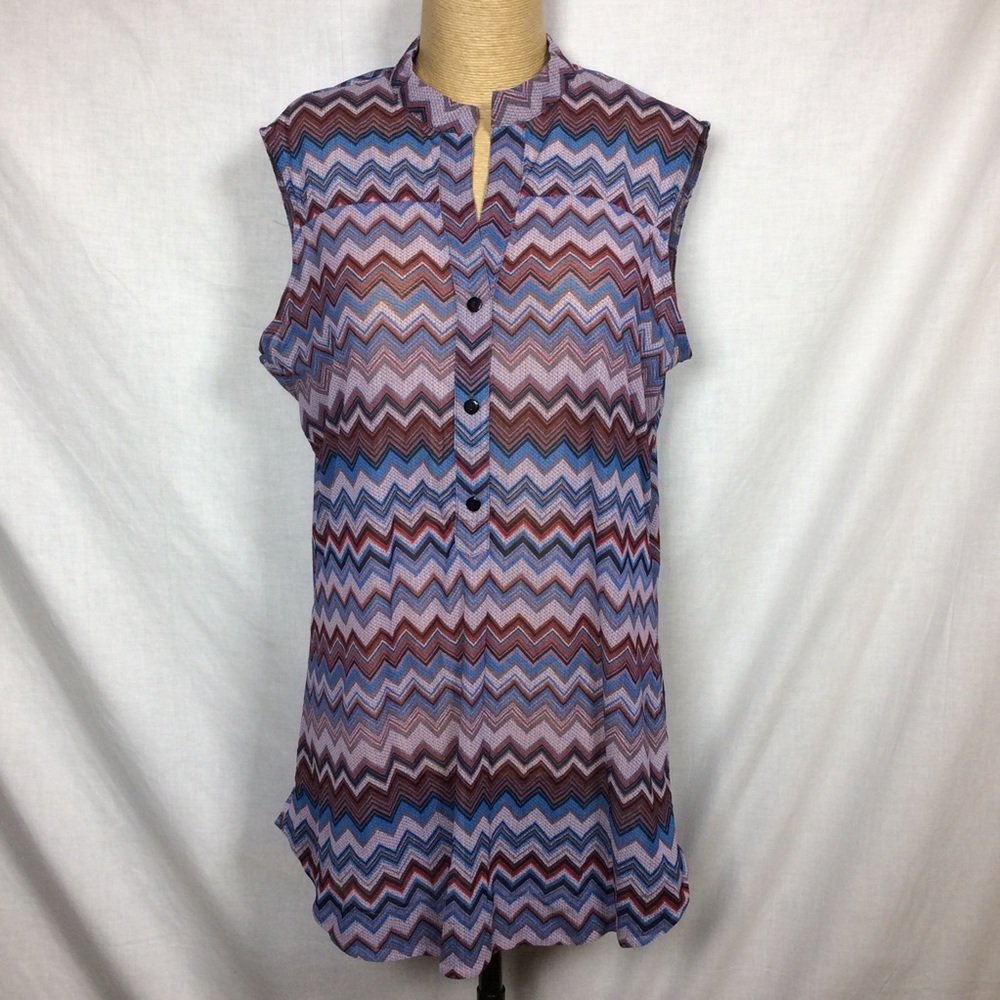 G Collection Women’s Sleeveless Blue/Red Top